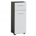 Meuble bas de salle de bains moderne blanc brillant/argent fum&eacute; Loreline