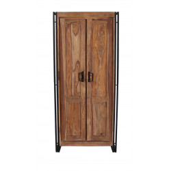 Armoire d'entrée industrielle en acacia naturel Pamela
