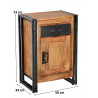 Meuble de rangement industriel 50 cm en acacia Pamela