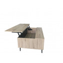 Table basse ajustable style scandinave ch&ecirc;ne/anthracite Mayline