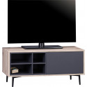 Meuble TV style scandinave 98 cm ch&ecirc;ne/anthracite Mayline