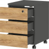 Caisson de bureau contemporain chêne/graphite Oleron