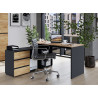 Bureau d'angle contemporain chêne/graphite Oleron