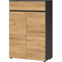 Armoire basse de bureau contemporaine ch&ecirc;ne/graphite Oleron