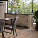 Buffet/bahut moderne 220 cm ch&ecirc;ne/marbr&eacute; noir Casagrande