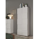 Armoire d'entr&eacute;e moderne blanc laqu&eacute; brillant Milenor