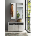 Meuble d'entr&eacute;e moderne 3 pi&egrave;ces blanc laqu&eacute; brillant Milenor