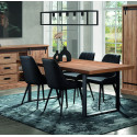 Table de salle &agrave; manger rectangulaire style rustique coloris ch&ecirc;ne Perrine