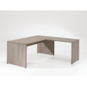 Bureau d'angle contemporain pieds en bois ch&ecirc;ne clair Othello