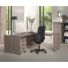 Bureau d'angle contemporain pieds en bois chêne clair Othello