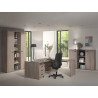 Bureau d'angle contemporain pieds en bois chêne clair Othello