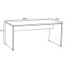 Bureau d'angle contemporain pieds en bois chêne clair Othello