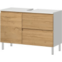 Meuble sous vasque contemporain 80 cm ch&ecirc;ne/blanc Elegance