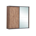 Armoire adulte style industriel ch&ecirc;ne/noir Esperance