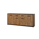 Buffet/bahut style industriel 210 cm ch&ecirc;ne/noir Esterelle