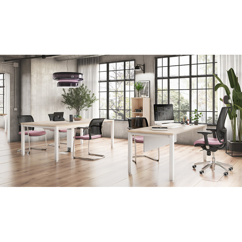 Voile de fond en m&eacute;lamine pour bureau individuel Lexie
