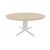 Table de réunion contemporaine ronde argent/chêne moyen Maldive