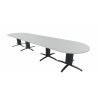 Table de réunion contemporaine ovale argent/chêne moyen Maldive