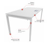 Bureau individuel réglable 160 cm avec trappe passe-câbles Producteo
