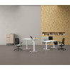 Bureau individuel assis-debout avec trappe Soft Closing Fusion