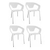 Lot de 4 chaises pieds métal en polypropylène Rocamadour