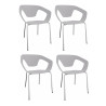 Lot de 4 chaises pieds métal en polypropylène Rocamadour