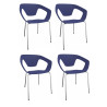 Lot de 4 chaises pieds métal en polypropylène Rocamadour