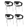 Lot de 4 chaises pieds métal en polypropylène Rocamadour