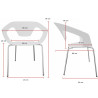 Lot de 4 chaises pieds métal en polypropylène Rocamadour