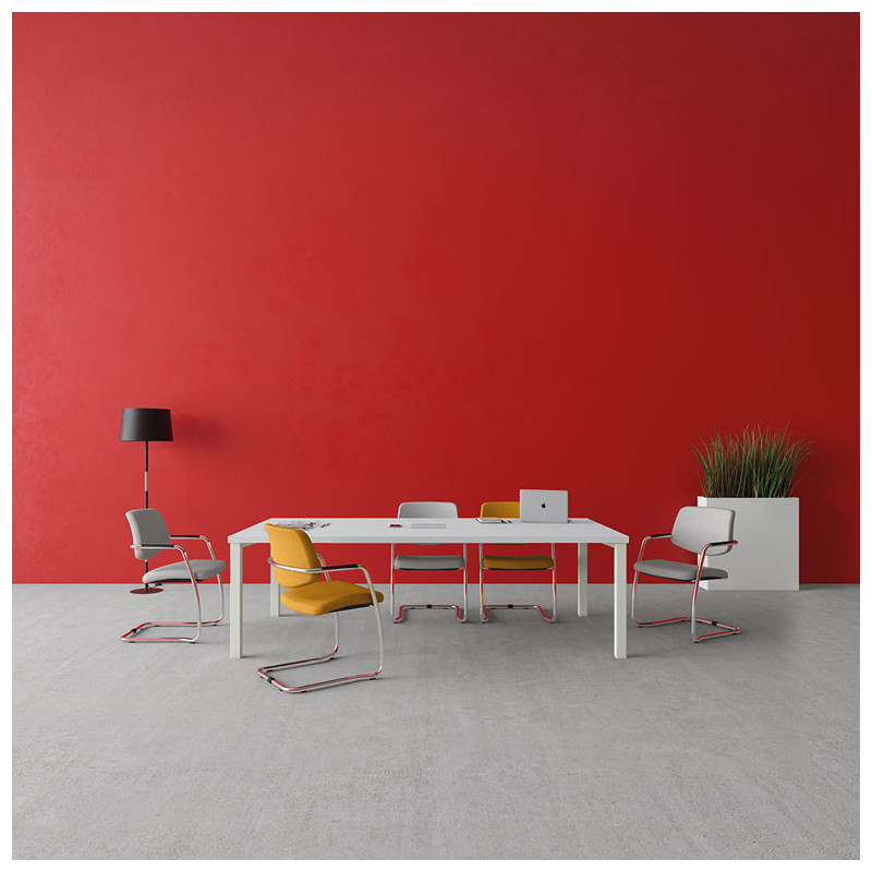 Lot de 2 chaises de r&eacute;union en tissu Edvin