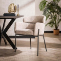 Lot de 2 fauteuils modernes en tissu boucl&eacute; Mayanne