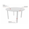 Table ronde de réunion pieds métal Skyline