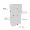 Armoire métallique bicolore à rideaux Mendi