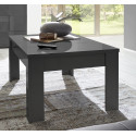 Table basse rectangulaire moderne gris laqu&eacute; brillant Larissa