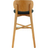Tabouret de brasserie hêtre naturel et PU noir Diane