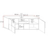 Meuble TV moderne 181 cm laqué gris brillant Milenor