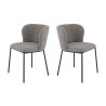 Chaises de restaurant en tissu Miranda (lot de 2)