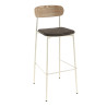 Tabourets de brasserie bois et tissu Zoelia (lot de 2)
