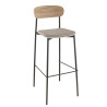 Tabourets de brasserie bois et tissu Zoelia (lot de 2)