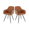 Fauteuils de brasserie en simili Mickaela (lot de 2)