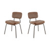 Chaise de brasserie en simili marron vintage Stan (lot de 2)