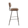 Tabouret de brasserie en simili marron vintage Stan (lot de 2)