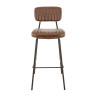 Tabouret de brasserie en simili marron vintage Stan (lot de 2)