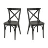 Chaise de brasserie en hêtre massif teinté Sonia (lot de 2)