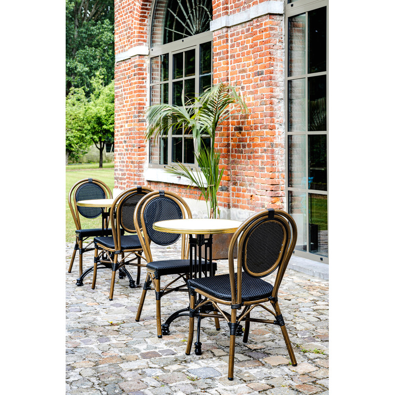 Plateau stratifi&eacute; avec cerclage &Oslash; 60cm pour table de terrasse Wilfried