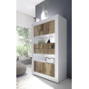 Vitrine moderne blanc/chêne pero Agathe