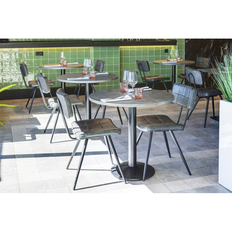 Pied de table de brasserie &Oslash;55 en m&eacute;tal noir Rosane