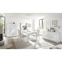 Salle &agrave; manger moderne laqu&eacute;e blanc brillant Orlane