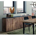 Buffet/bahut contemporain 225 cm ch&ecirc;ne cognac Shelly
