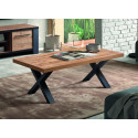 Table basse industrielle rectangulaire ch&ecirc;ne fonc&eacute; Samira